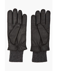 Мужские черные кожаные перчатки от DSquared