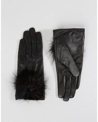 Женские черные кожаные перчатки от Aldo