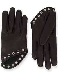 Женские черные кожаные перчатки от Alexander McQueen