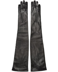 Женские черные кожаные перчатки от Ann Demeulemeester
