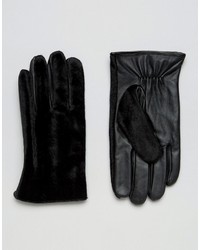 Мужские черные кожаные перчатки от Asos