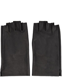 Мужские черные кожаные перчатки от Attachment