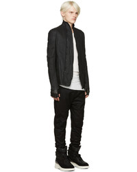 Мужские черные кожаные перчатки от Attachment