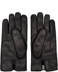 Мужские черные кожаные перчатки от Valentino