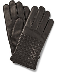 Мужские черные кожаные перчатки от Bottega Veneta
