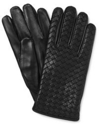Мужские черные кожаные перчатки от Bottega Veneta