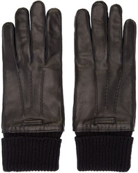 Мужские черные кожаные перчатки от Burberry