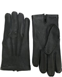 Мужские черные кожаные перчатки от Canali
