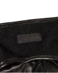 Мужские черные кожаные перчатки от Prada