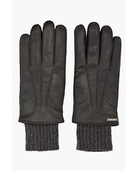Мужские черные кожаные перчатки от DSquared