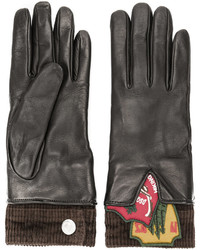 Женские черные кожаные перчатки от Dsquared2
