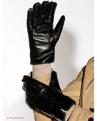 Мужские черные кожаные перчатки от Eleganzza