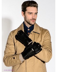 Мужские черные кожаные перчатки от Eleganzza