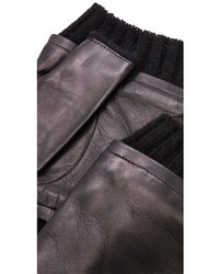 Женские черные кожаные перчатки от Carolina Amato