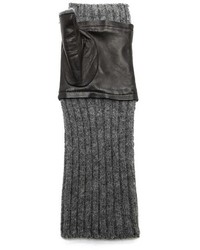 Женские черные кожаные перчатки от Carolina Amato