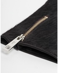 Женские черные кожаные перчатки от French Connection