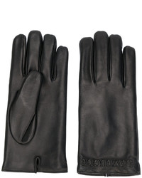 Мужские черные кожаные перчатки от Gucci