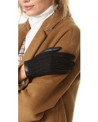 Женские черные кожаные перчатки от Agnelle