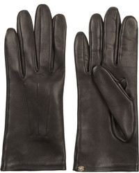 Женские черные кожаные перчатки от Lanvin
