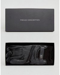 Мужские черные кожаные перчатки от French Connection