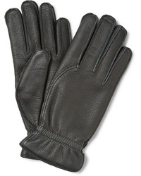 Мужские черные кожаные перчатки от Loro Piana