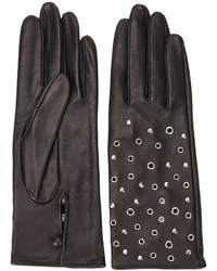 Женские черные кожаные перчатки от Perrin Paris