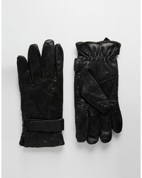 Мужские черные кожаные перчатки от Peter Werth