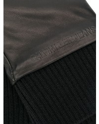 Мужские черные кожаные перчатки от Calvin Klein Jeans