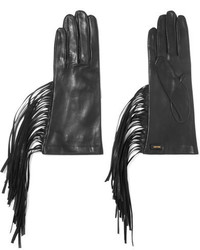 Женские черные кожаные перчатки от Prada