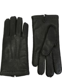Мужские черные кожаные перчатки от Restelli
