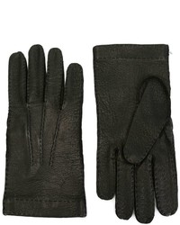 Мужские черные кожаные перчатки от Restelli
