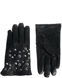 Женские черные кожаные перчатки от Selected