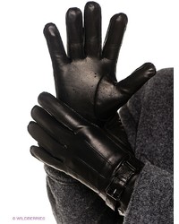 Мужские черные кожаные перчатки от Strellson