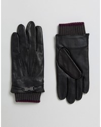 Мужские черные кожаные перчатки от Ted Baker