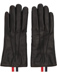 Женские черные кожаные перчатки от Thom Browne