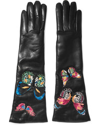Женские черные кожаные перчатки от Valentino
