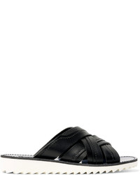 Мужские черные кожаные плетеные сандалии от Dolce & Gabbana