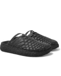 Мужские черные кожаные плетеные сандалии от Malibu