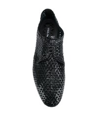 Черные кожаные плетеные туфли дерби от Dolce & Gabbana