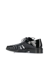 Черные кожаные плетеные туфли дерби от Martine Rose