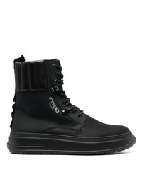 Мужские черные кожаные повседневные ботинки с принтом от Iceberg