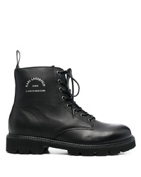 Мужские черные кожаные повседневные ботинки с принтом от Karl Lagerfeld