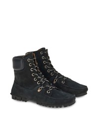 Мужские черные кожаные повседневные ботинки от Ferragamo