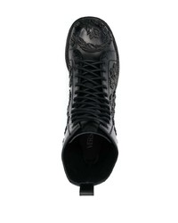 Мужские черные кожаные повседневные ботинки от Versace