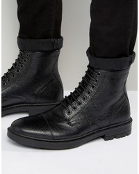 Мужские черные кожаные повседневные ботинки от Asos