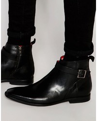 Мужские черные кожаные повседневные ботинки от Base London