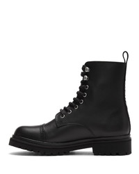 Мужские черные кожаные повседневные ботинки от VERSACE JEANS COUTURE