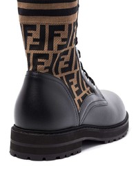 Мужские черные кожаные повседневные ботинки от Fendi