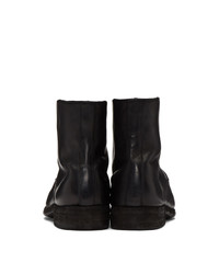 Мужские черные кожаные повседневные ботинки от Guidi