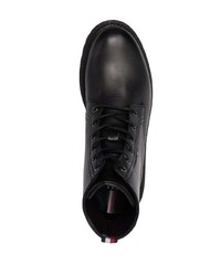 Мужские черные кожаные повседневные ботинки от Tommy Hilfiger
